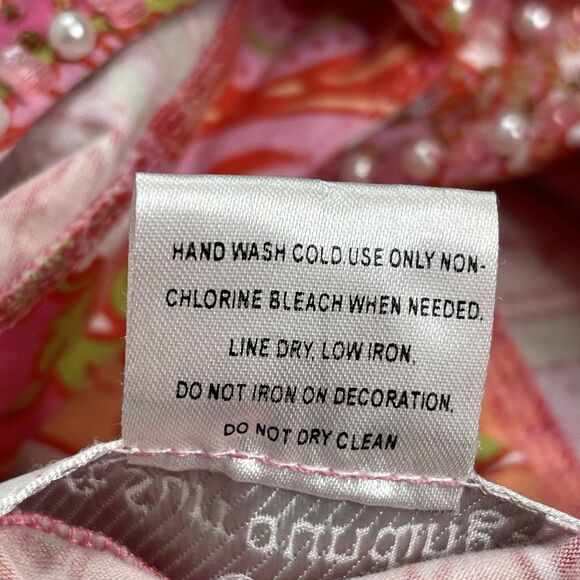 Soft Surroundings Top Womens Size XL Pink Paisley Beaded 3/4 Sleeve Tunic - Picture 10 of 10